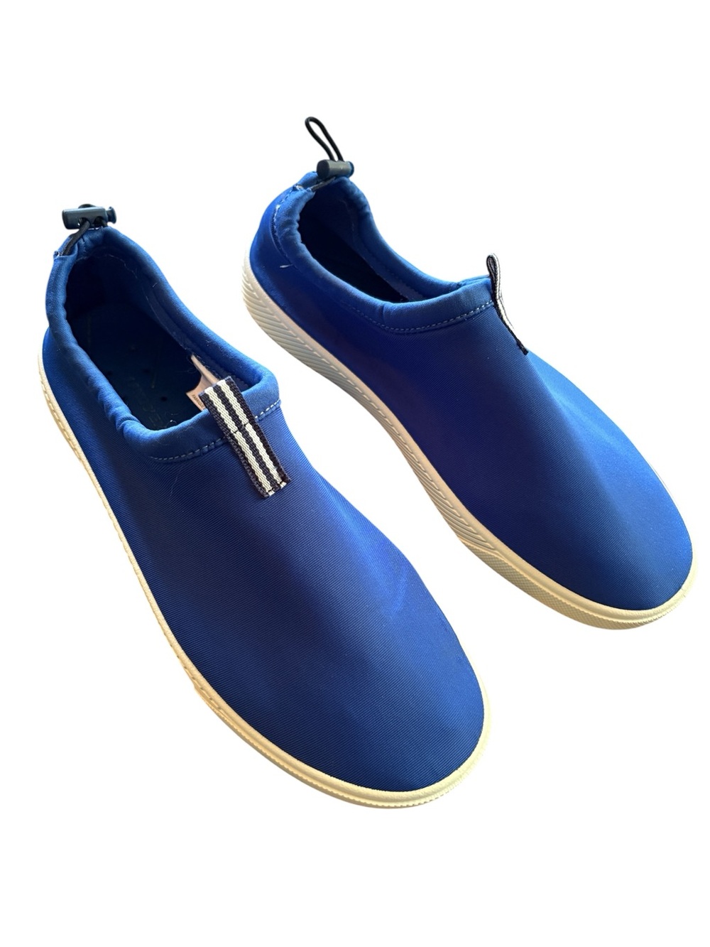 Lands' End Women's Slip-On Water Shoes in Blue with Cream Sole